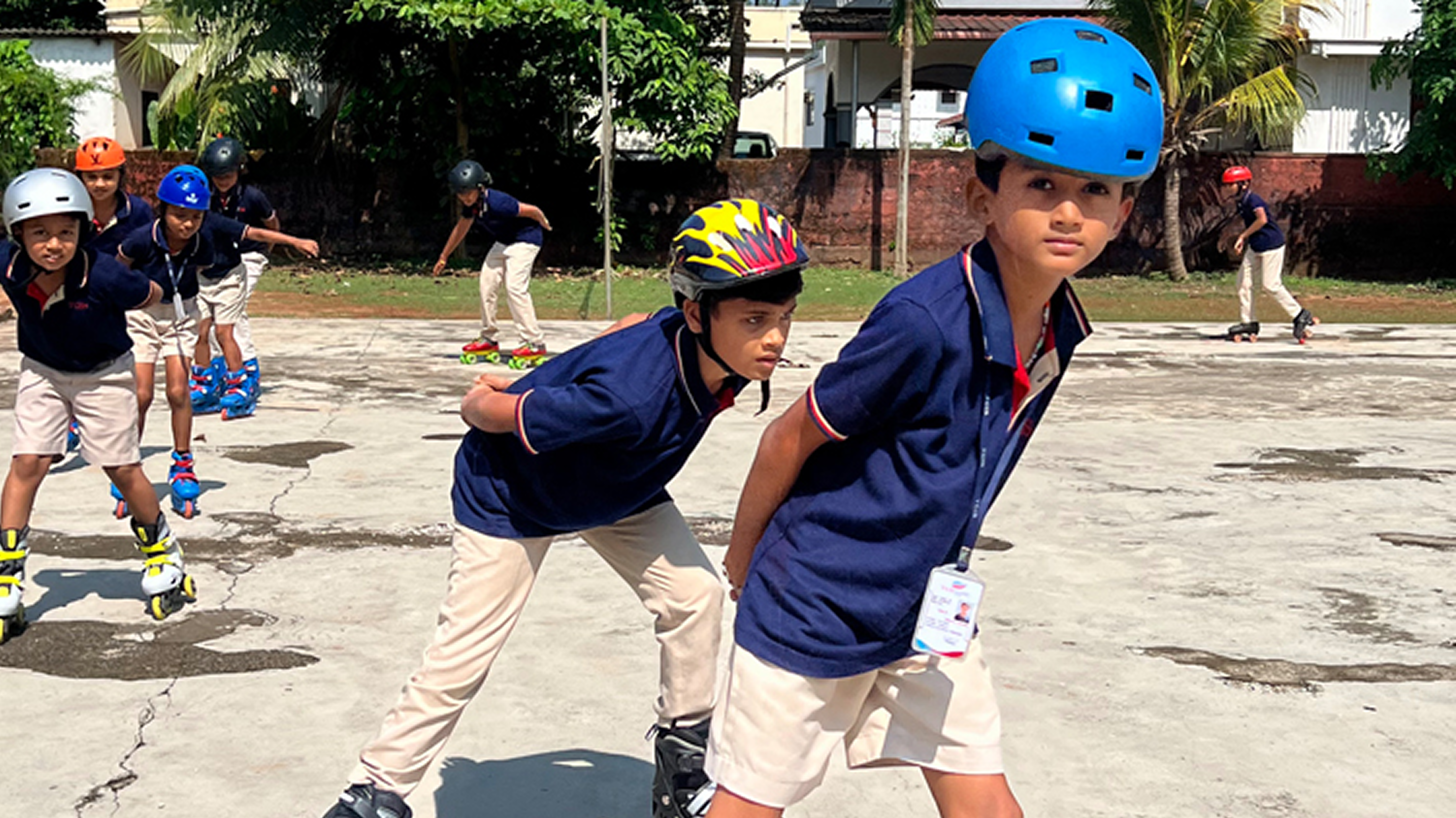 Students playing and learning in classroom